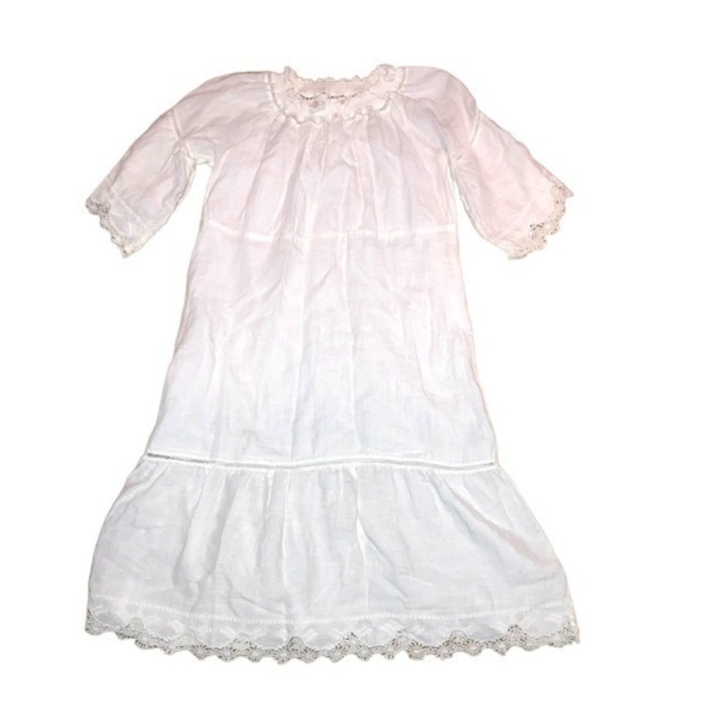 120% Lino white linen dress